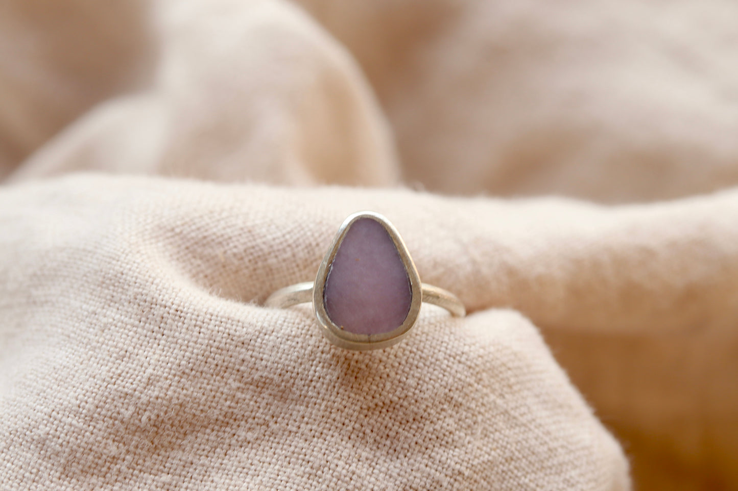 pink opal colorful teardrop inlay ring reclaimed and recycled silver