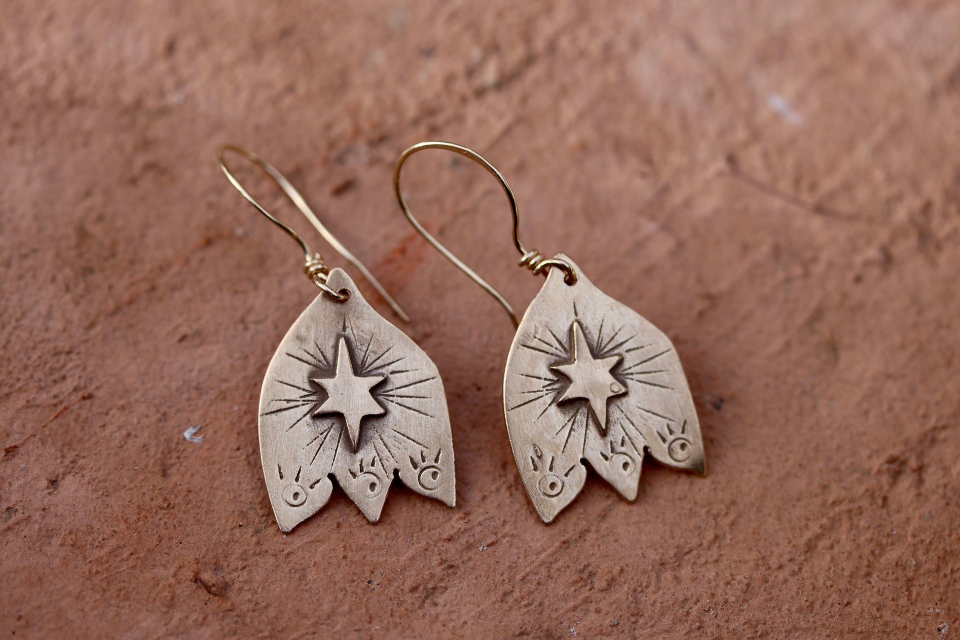 folk flower earrings silver folk art folk jewelry star flower bronze folk flower earrings