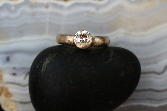 organic rustic reclaimed diamond solitaire ring the arrowleaf